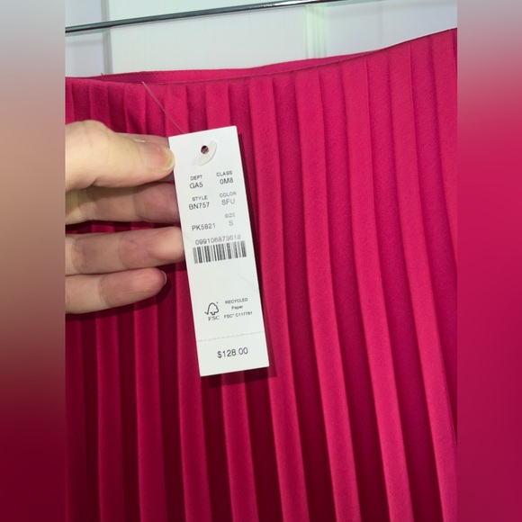 J.CREW Pleated Pull-on Pink Midi Skirt Size Small NWT - Picture 7 of 8